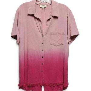 Umgee U.S.A. Women's Pink Ombre button down size M
